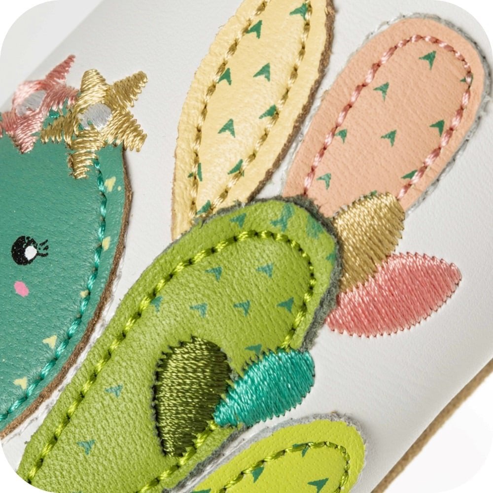 Chaussons bébé en cuir souple – Cactus