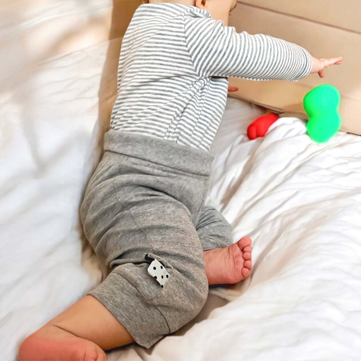 Pantalon Bébé en Coton Bio –Gris Mélangé