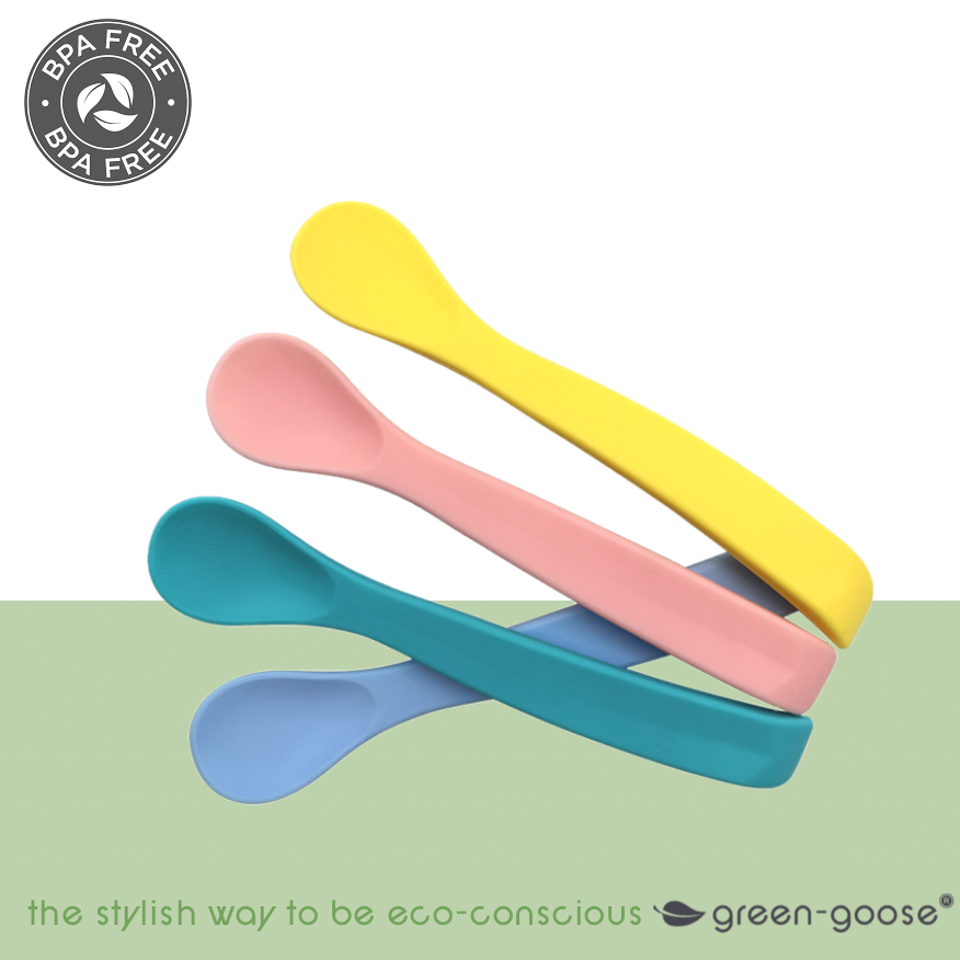Ensemble de cuillères courbées en silicone – 4 pièces