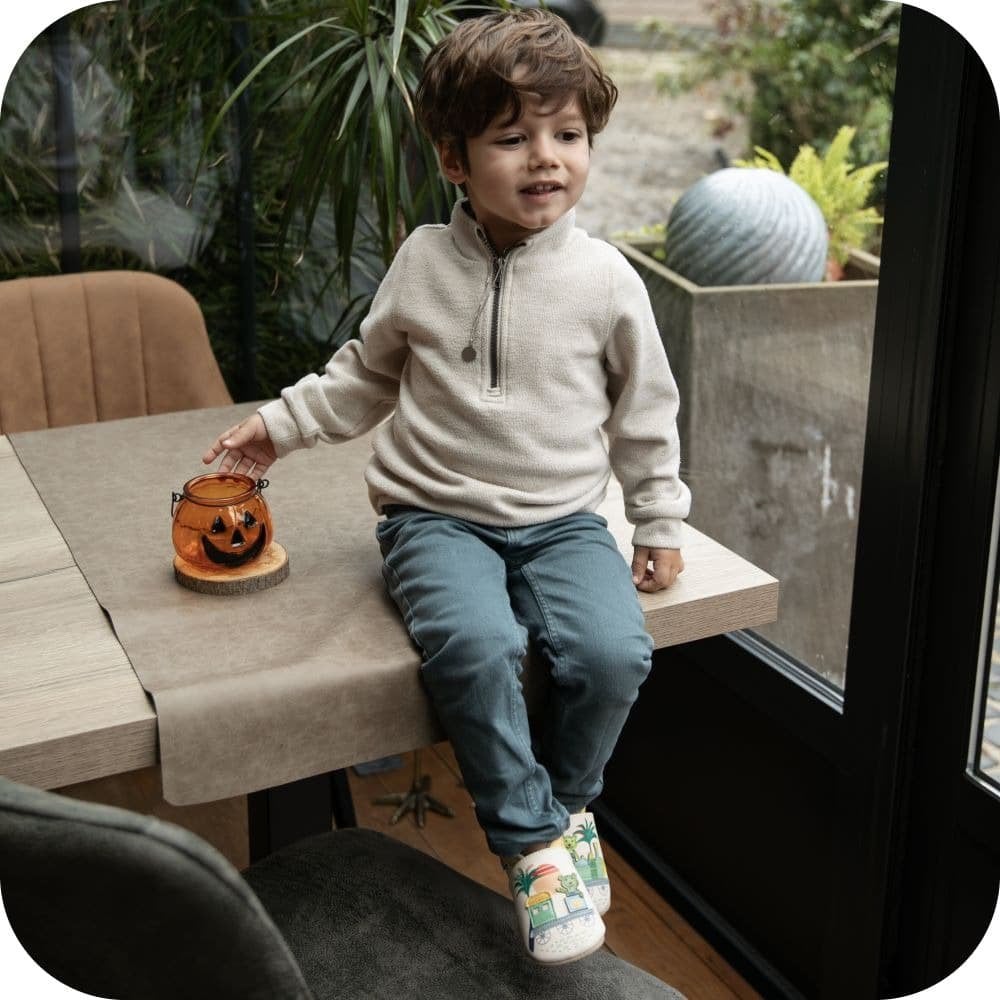 Chaussons bébé en cuir souple – Petit Train