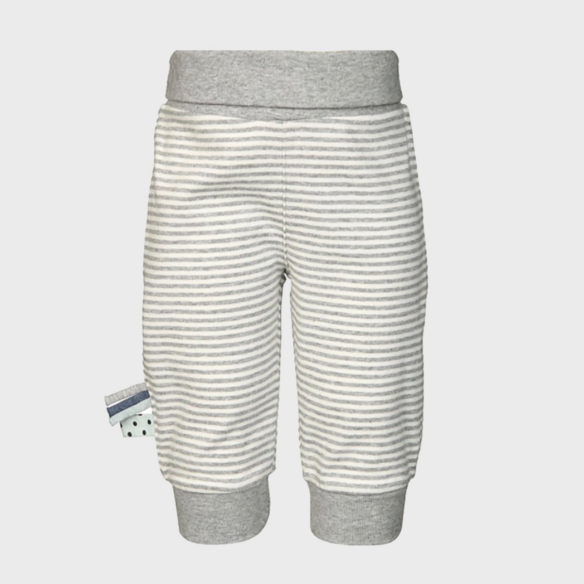 Pantalon Bébé en Coton Bio –  Rayures Gris Brume