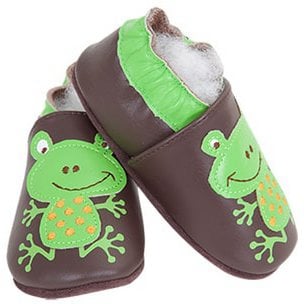Chaussons bébé en cuir souple – Grenouille Pep’s