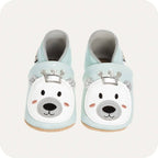 Chaussons bébé en cuir souple – Ours Roi