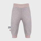 Pantalon Bébé en Coton Bio – Rayures Rose Doux
