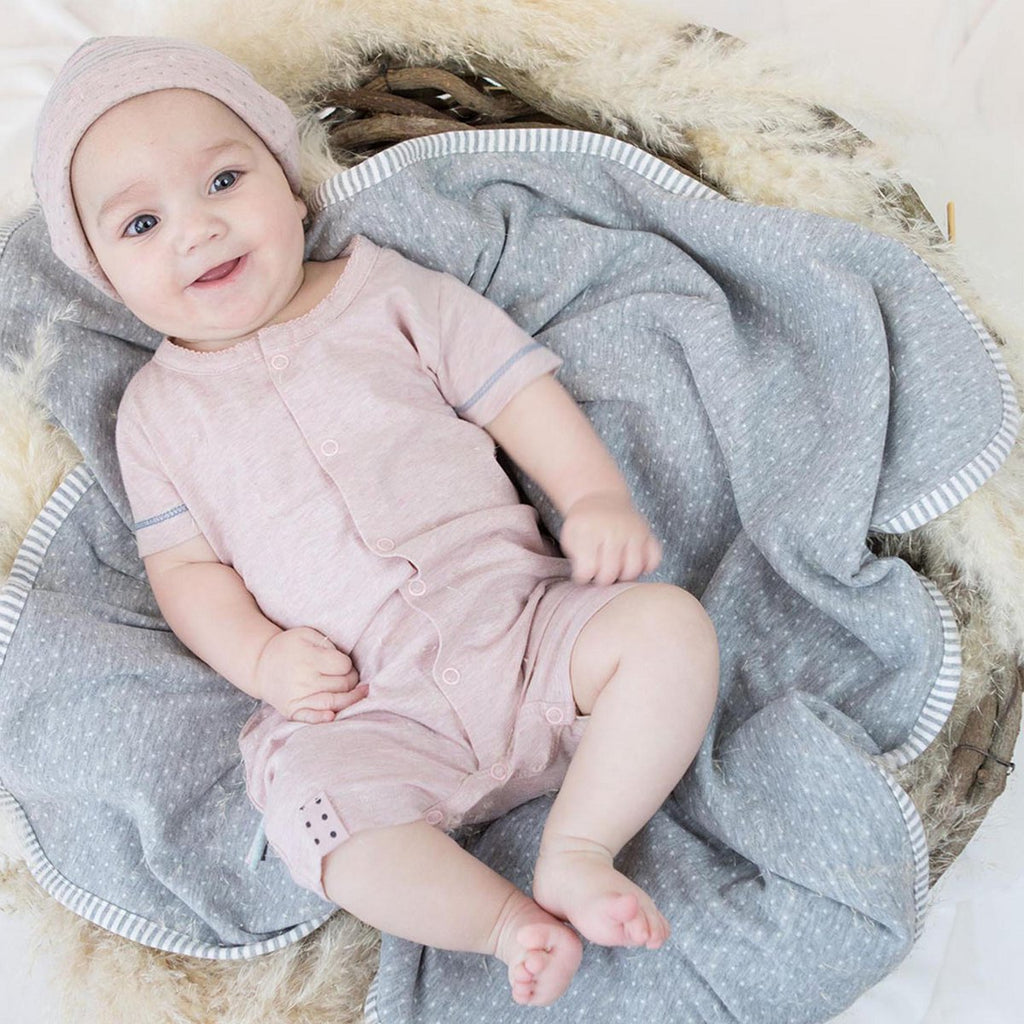 Couverture bébé en coton bio – Gris