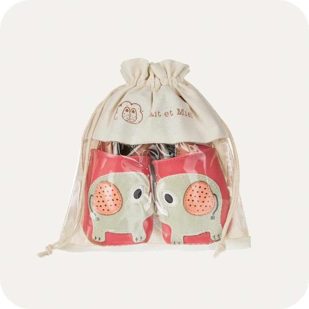 Chaussons bébé en cuir souple – Bisou d’Éléphants