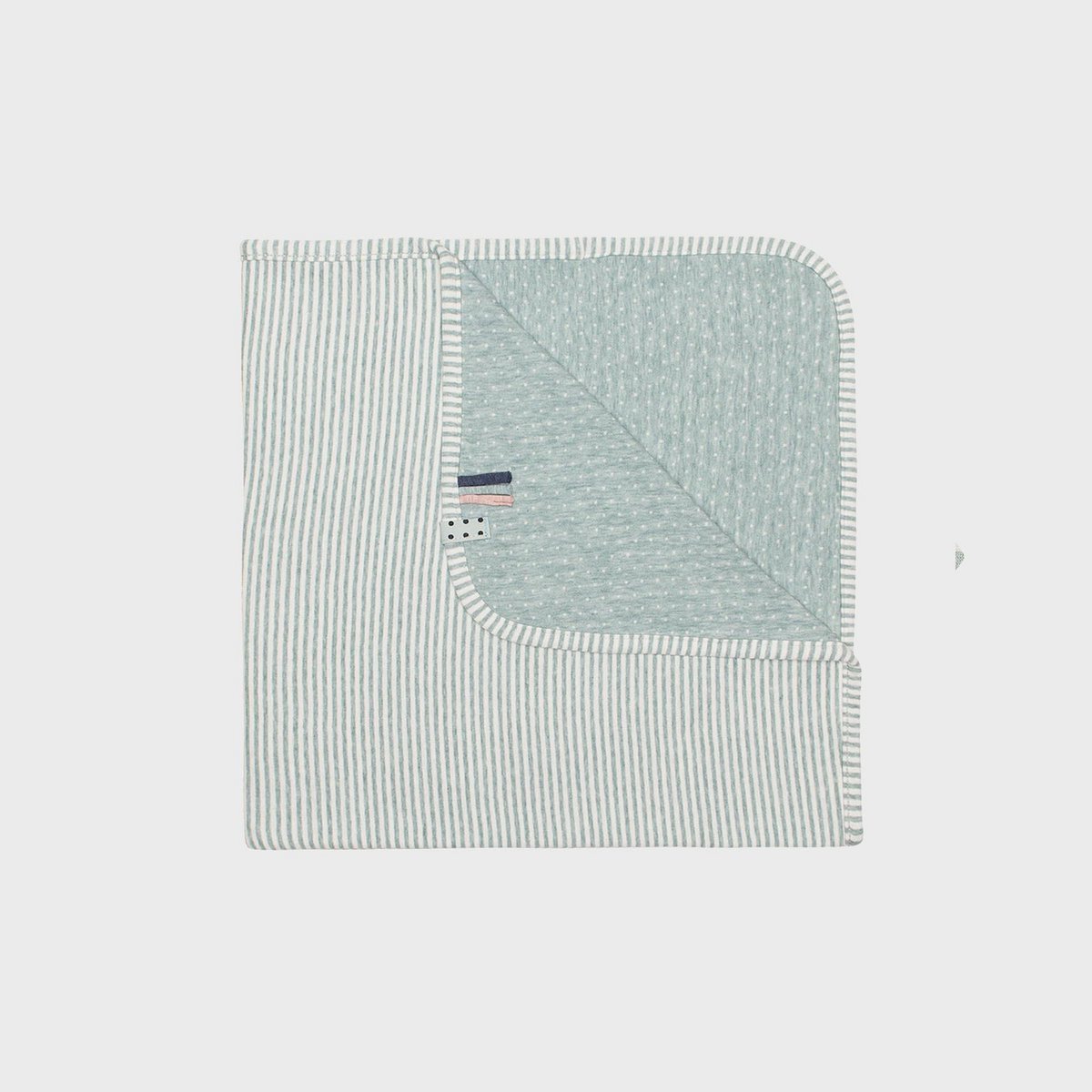 Couverture bébé en coton bio – Aqua