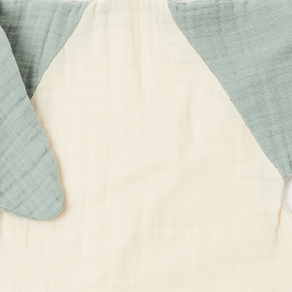 Jouet câlin en mousseline bio – Canard blanc & menthe