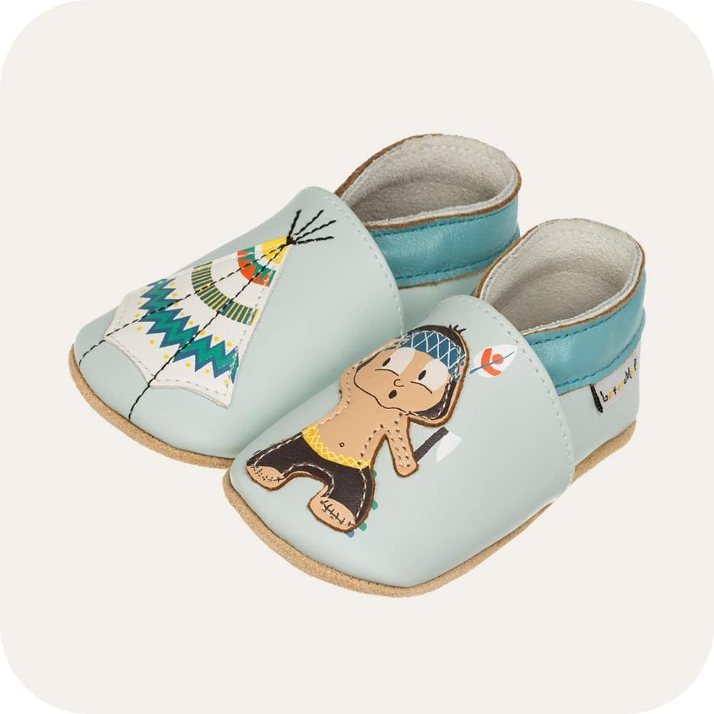 Chaussons bébé en cuir souple – Indien & Tipi