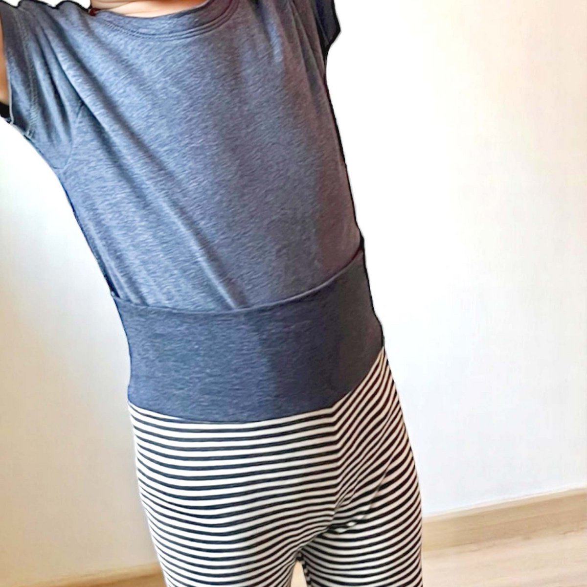 Legging Bébé en Coton Bio - Rayé Indigo