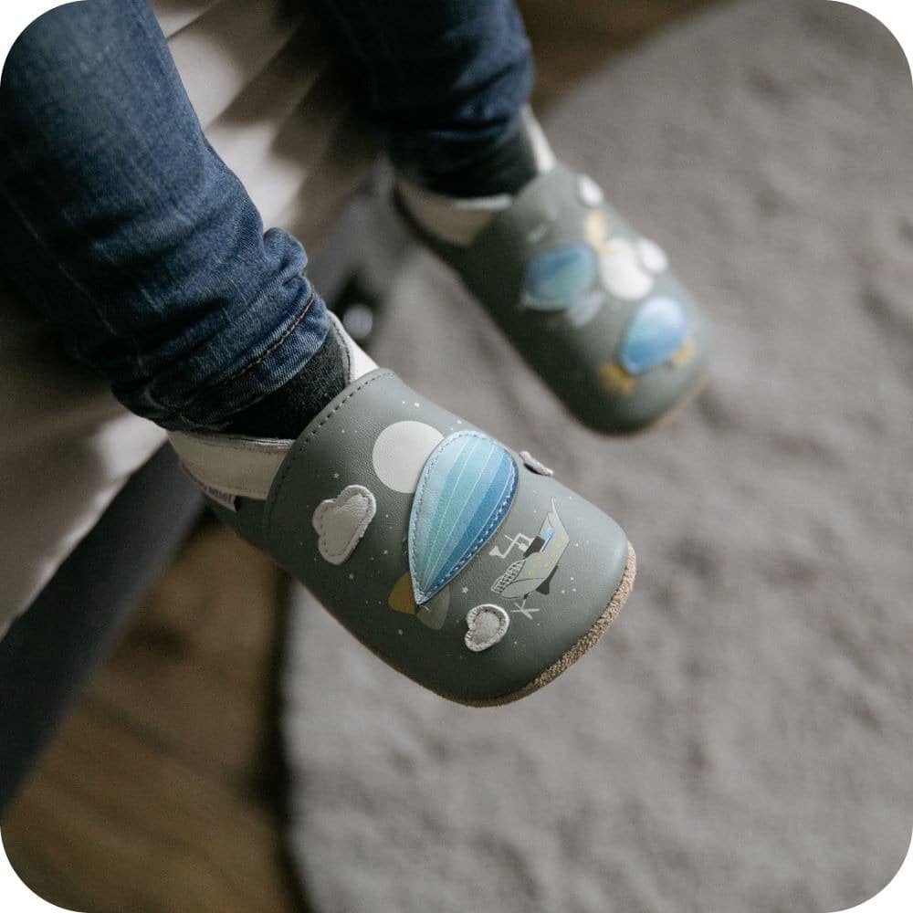 Chaussons bébé en cuir souple – Zeppelin