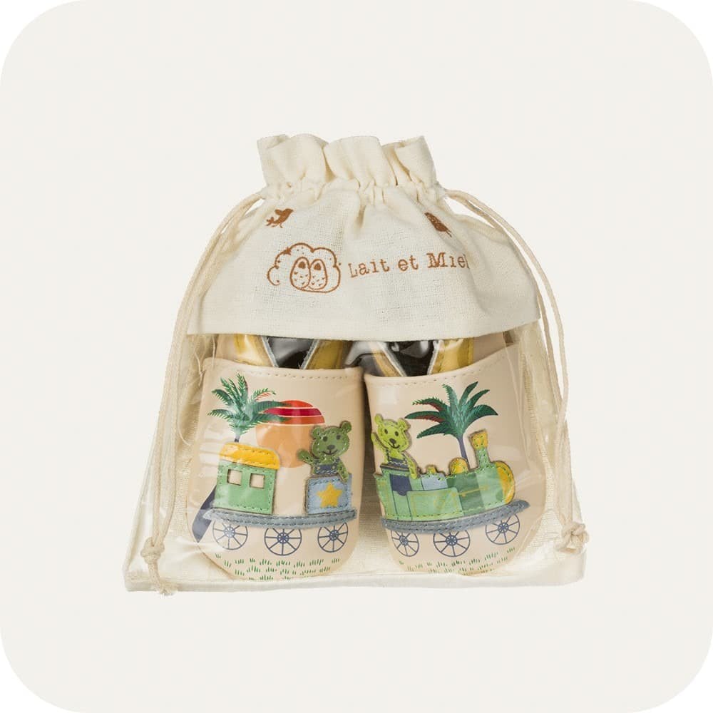 Chaussons bébé en cuir souple – Petit Train