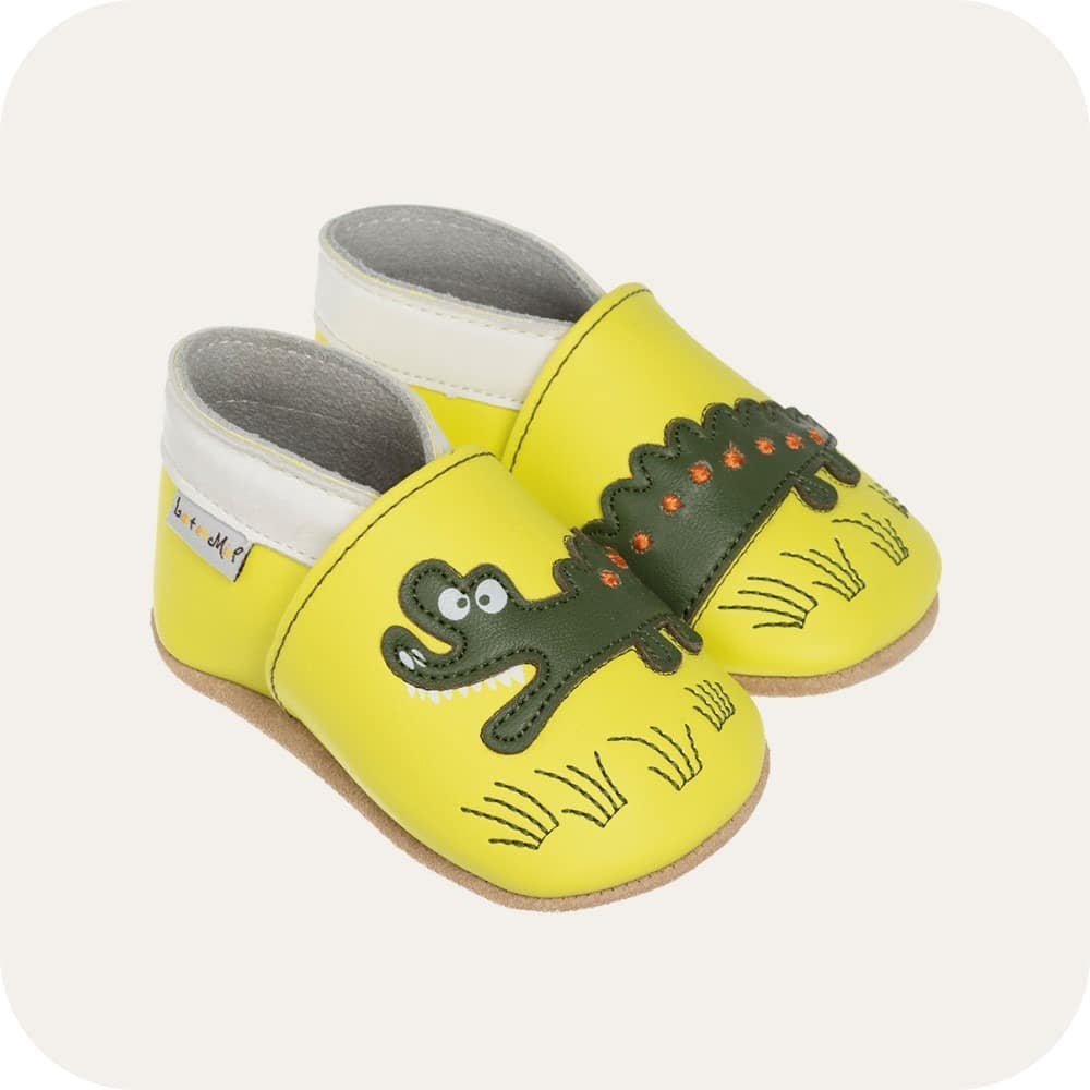 Chaussons bébé en cuir souple – Croc’Savane