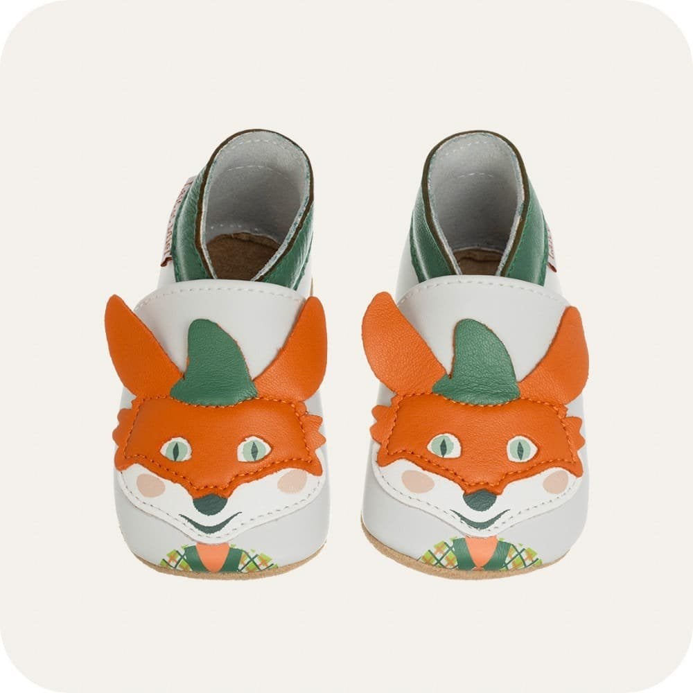 Chaussons bébé en cuir souple – Renard Robin Hood