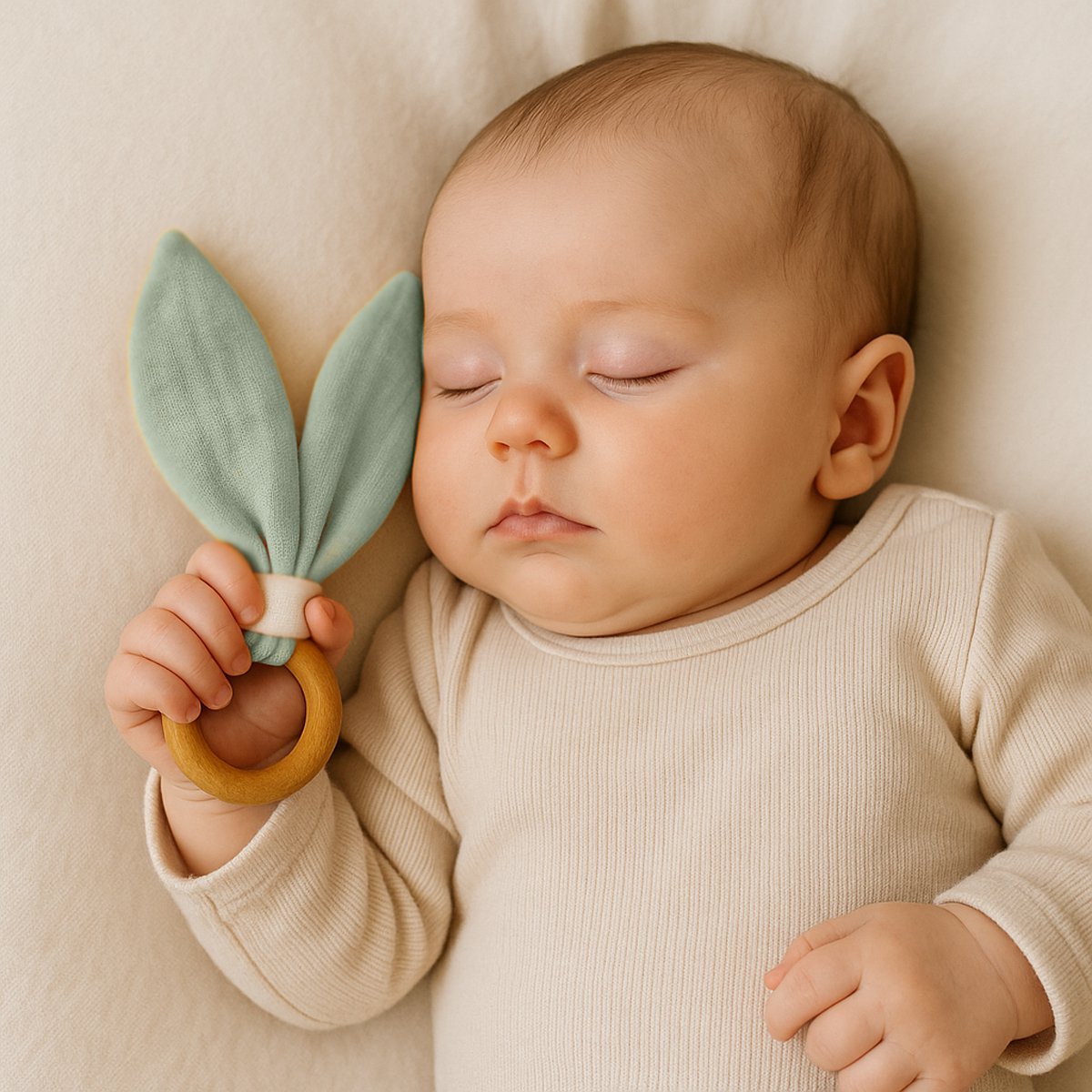 Anneau de Dentition en Coton Bio Vert