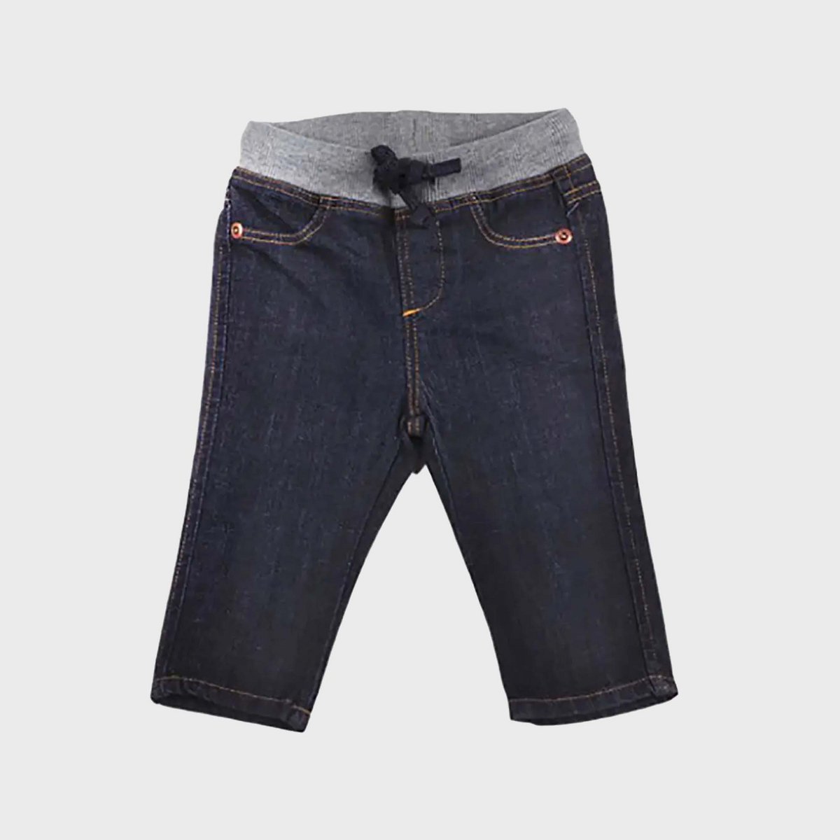 Pantalon Bébé en Denim Bio – Taille Côtelée