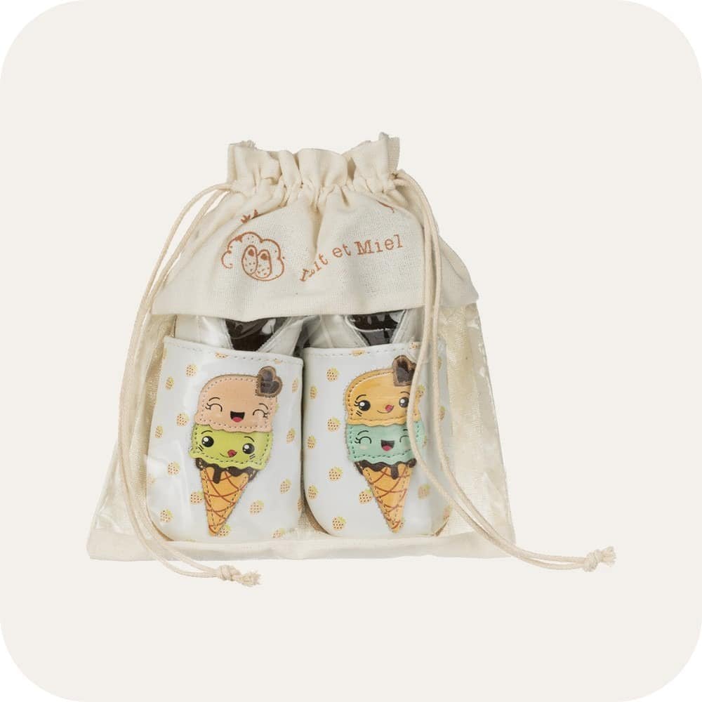 Chaussons bébé en cuir souple – Cornets de Glaces