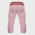 Legging Bébé en Coton Bio – Bordeaux & Rayures Écru