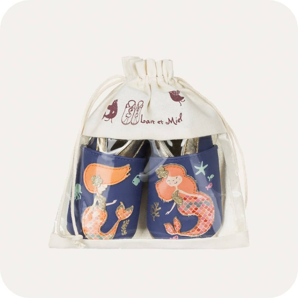 Chaussons bébé en cuir souple – Sirène