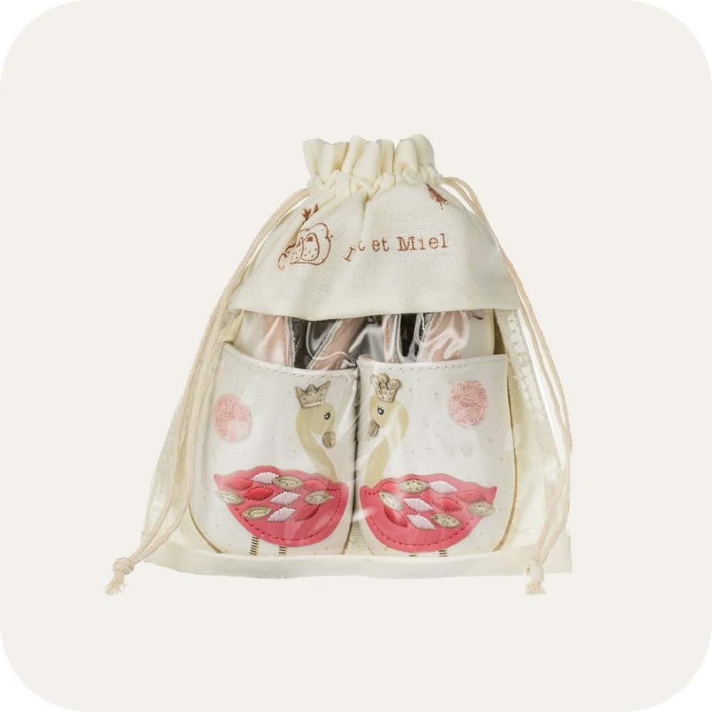 Chaussons bébé en cuir souple – Flamants Roses
