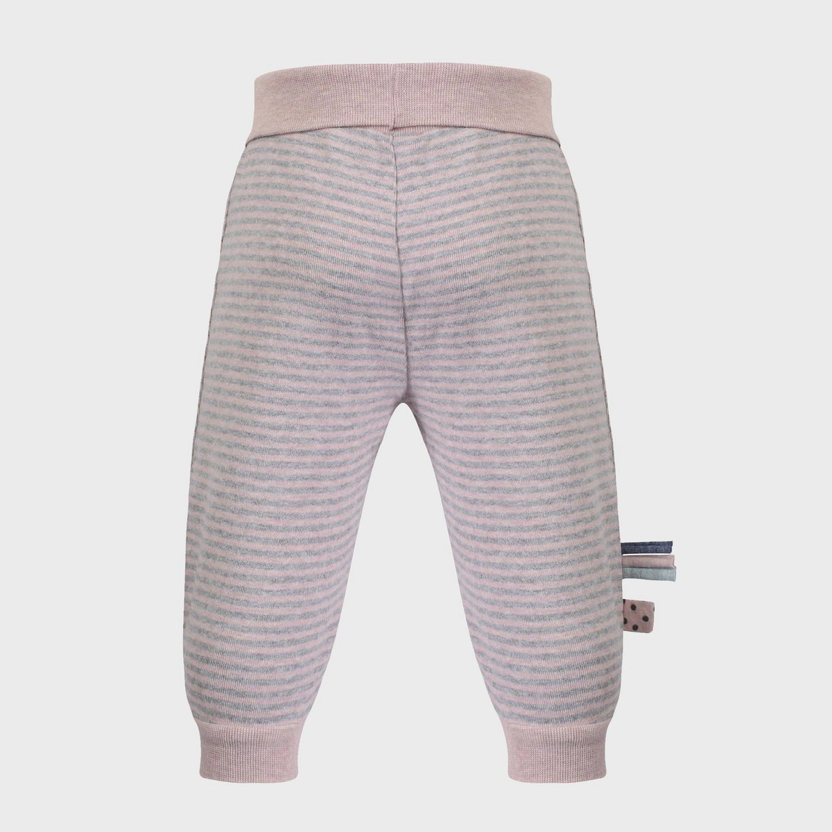 Pantalon Bébé en Coton Bio – Rayures Rose Doux