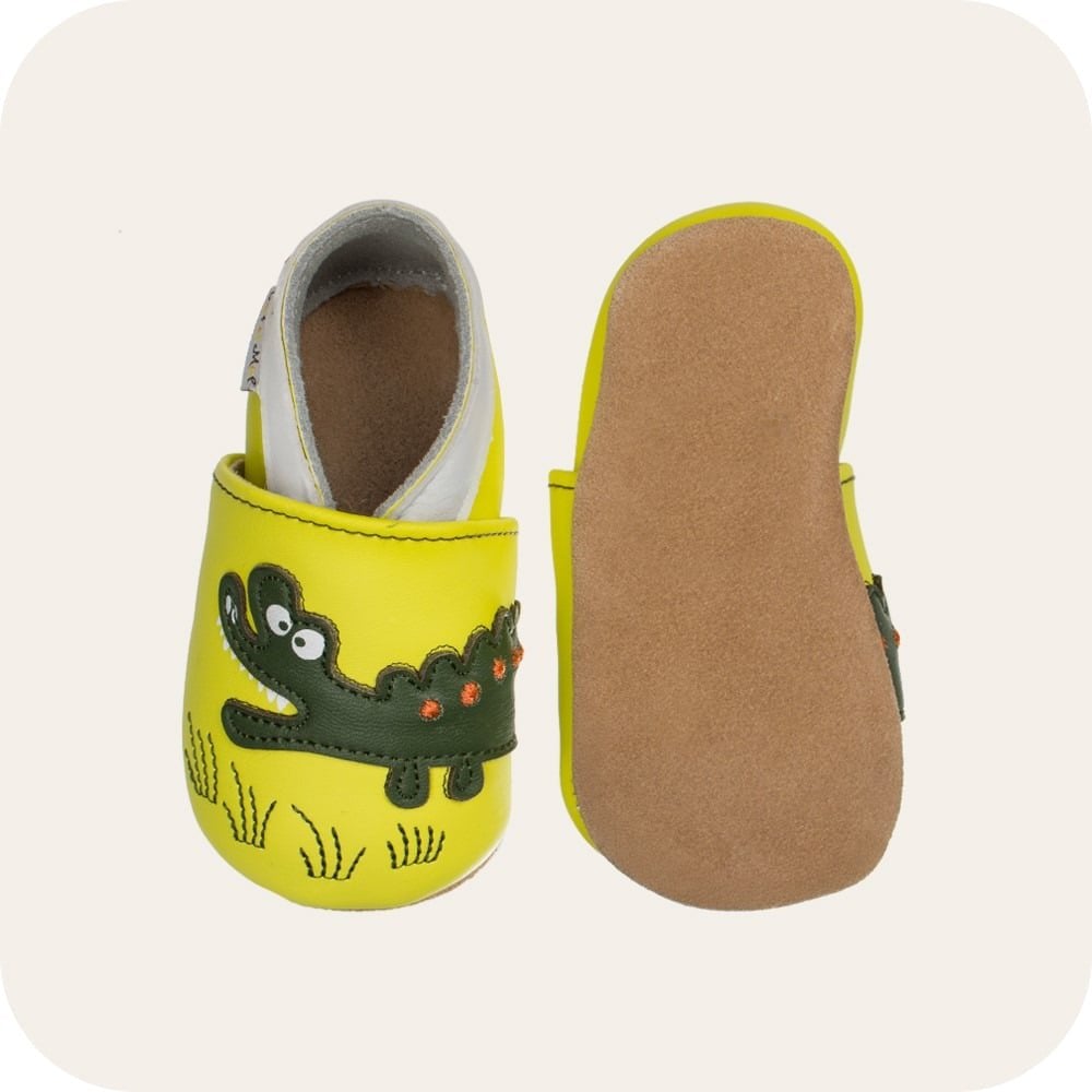 Chaussons bébé en cuir souple – Croc’Savane