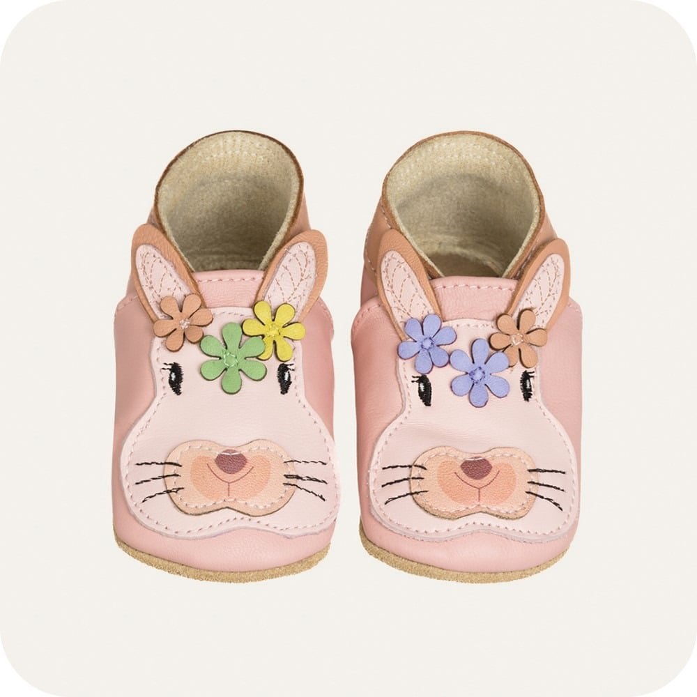 Chaussons bébé en cuir extra souple – Lapine