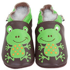 Chaussons bébé en cuir souple – Grenouille Pep’s
