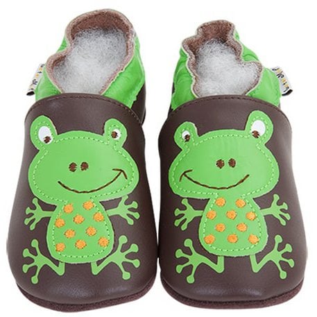 Chaussons bébé en cuir souple – Grenouille Pep’s