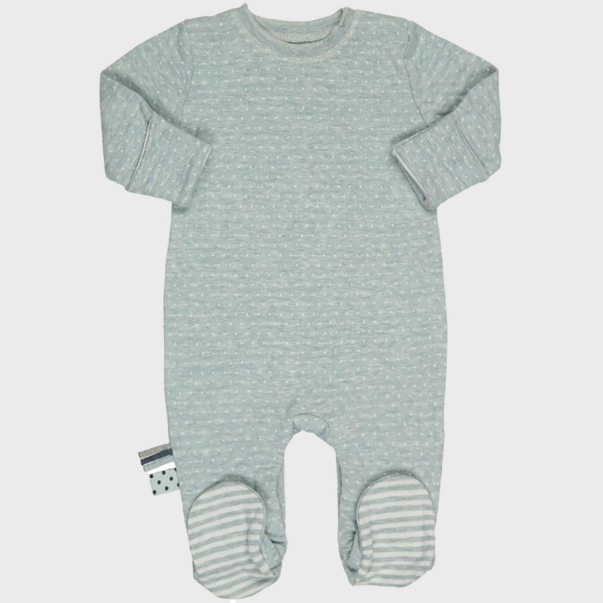 Pyjama Une-Pièce en Coton Bio – Aqua mélangé