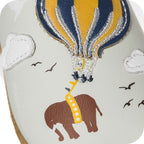 Chaussons bébé en cuir souple – Montgolfière