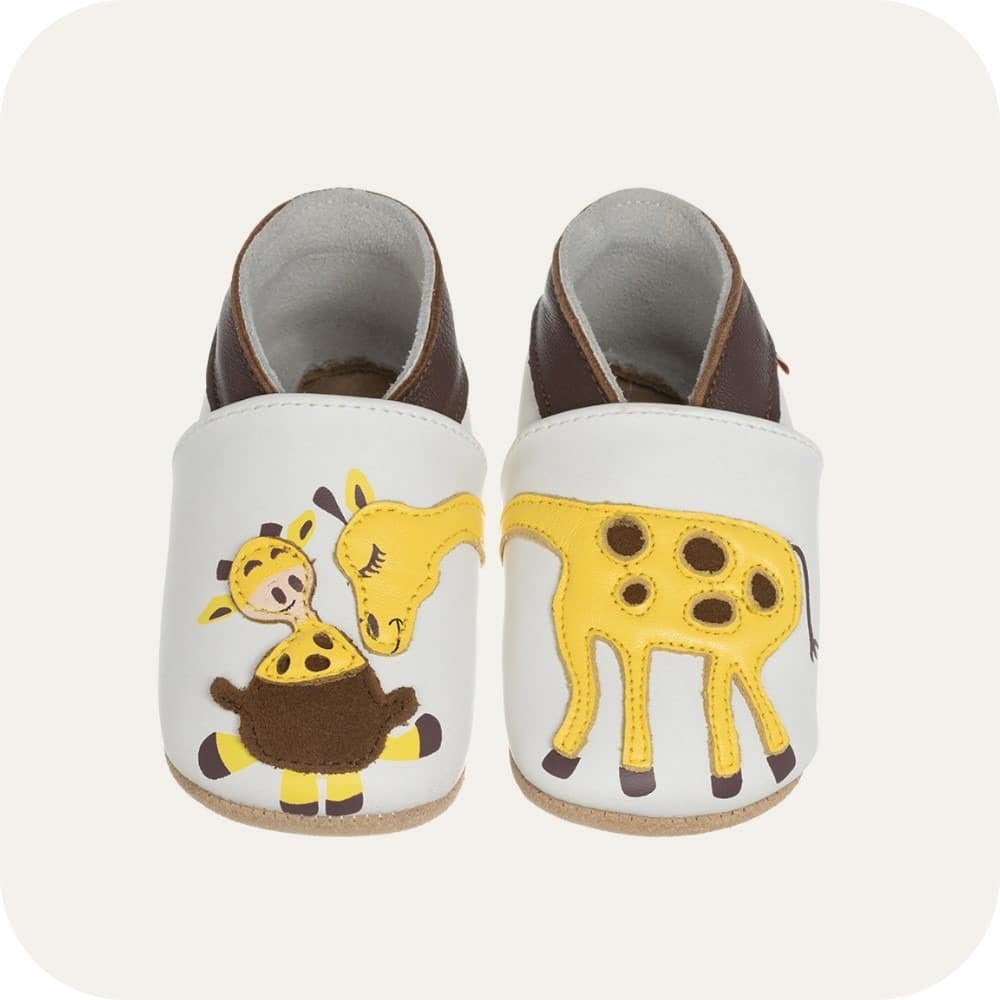 Chaussons bébé en cuir souple – Câlin de Girafe