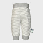 Pantalon Bébé en Coton Bio –  Rayures Gris Brume