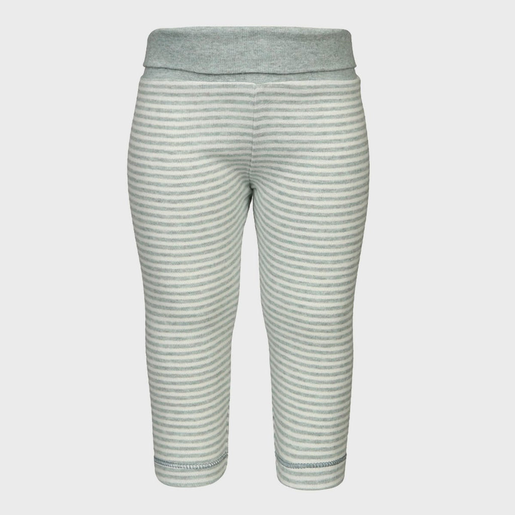 Legging Bébé en Coton Bio –  Rayures Turquoise