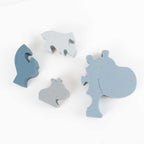 Puzzle en Silicone Alfie – Hippopotame Bleu