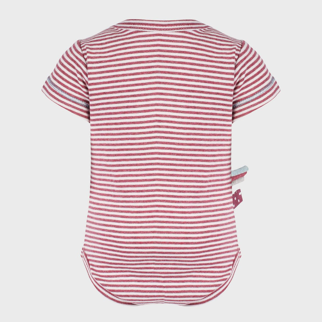 Body Bébé Bio à Manches Courtes – Bordeaux Rayé