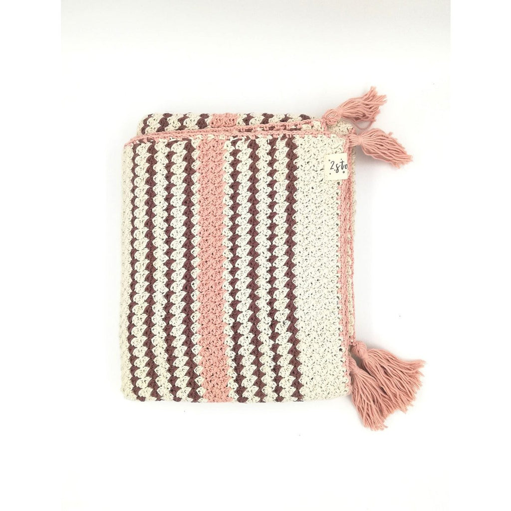Couverture Bohémian en Coton Bio – Rose