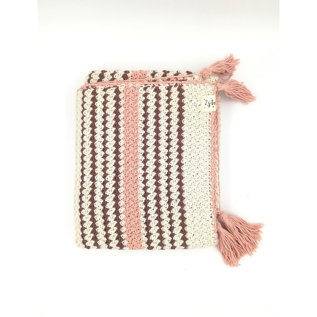 Couverture Bohémian en Coton Bio – Rose