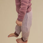 Pantalon Bébé en Coton Bio – Rayé Bordeaux