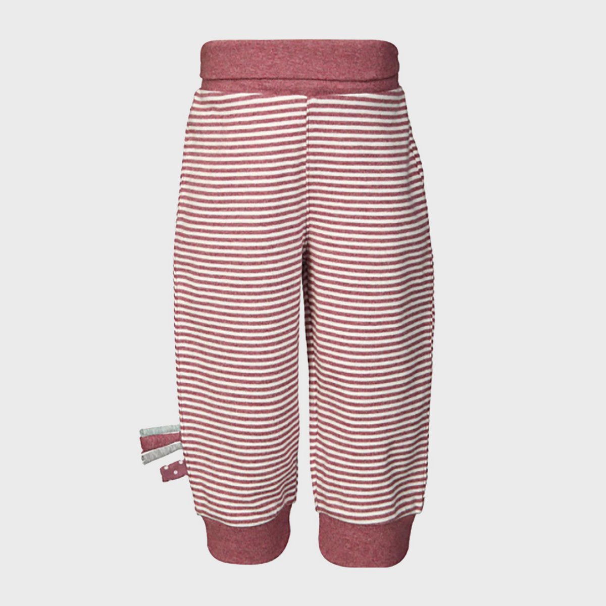 Pantalon Bébé en Coton Bio – Rayé Bordeaux
