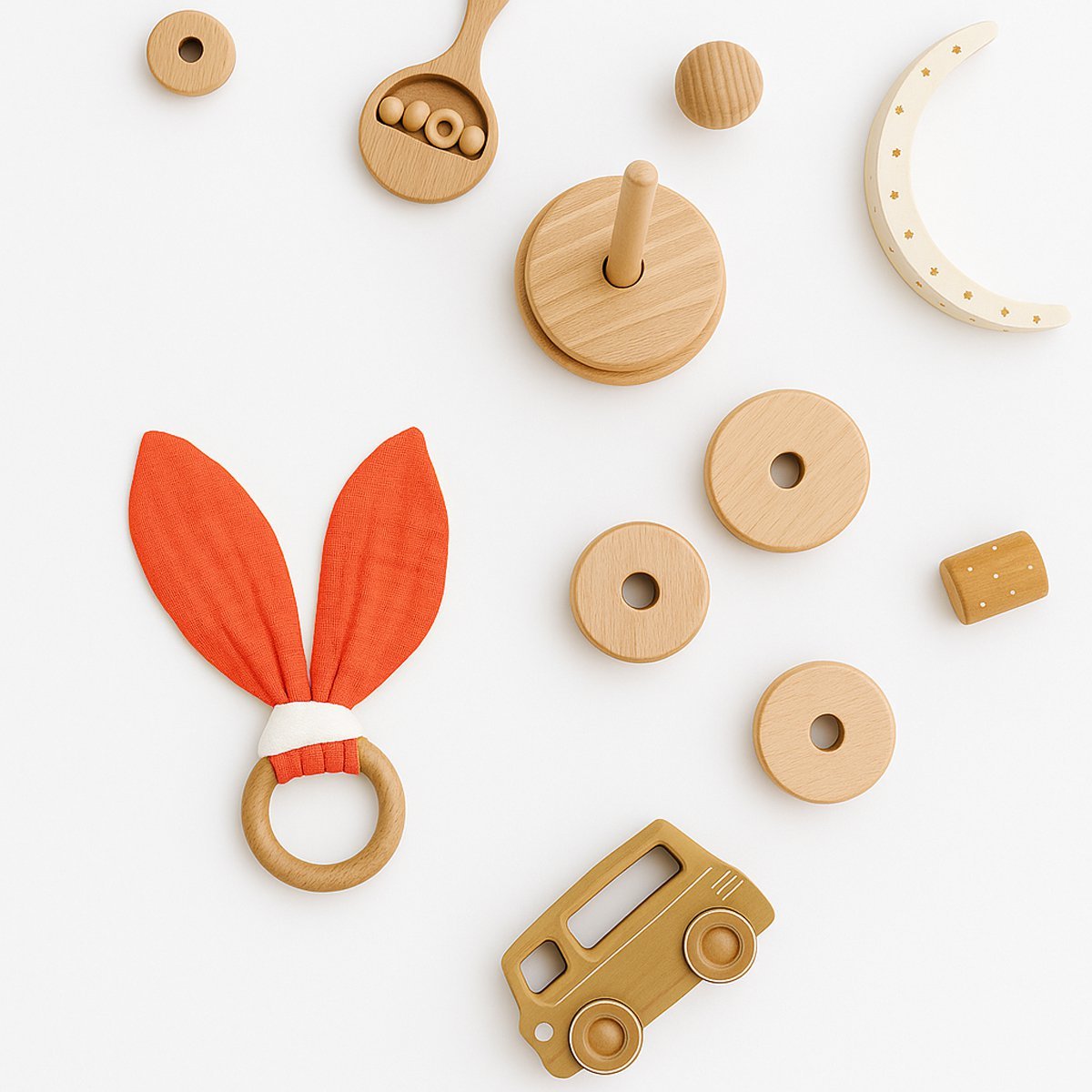 Anneau de Dentition en Coton Bio – Fraise