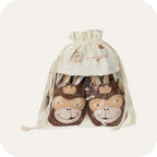 Chaussons bébé en cuir souple – Singe