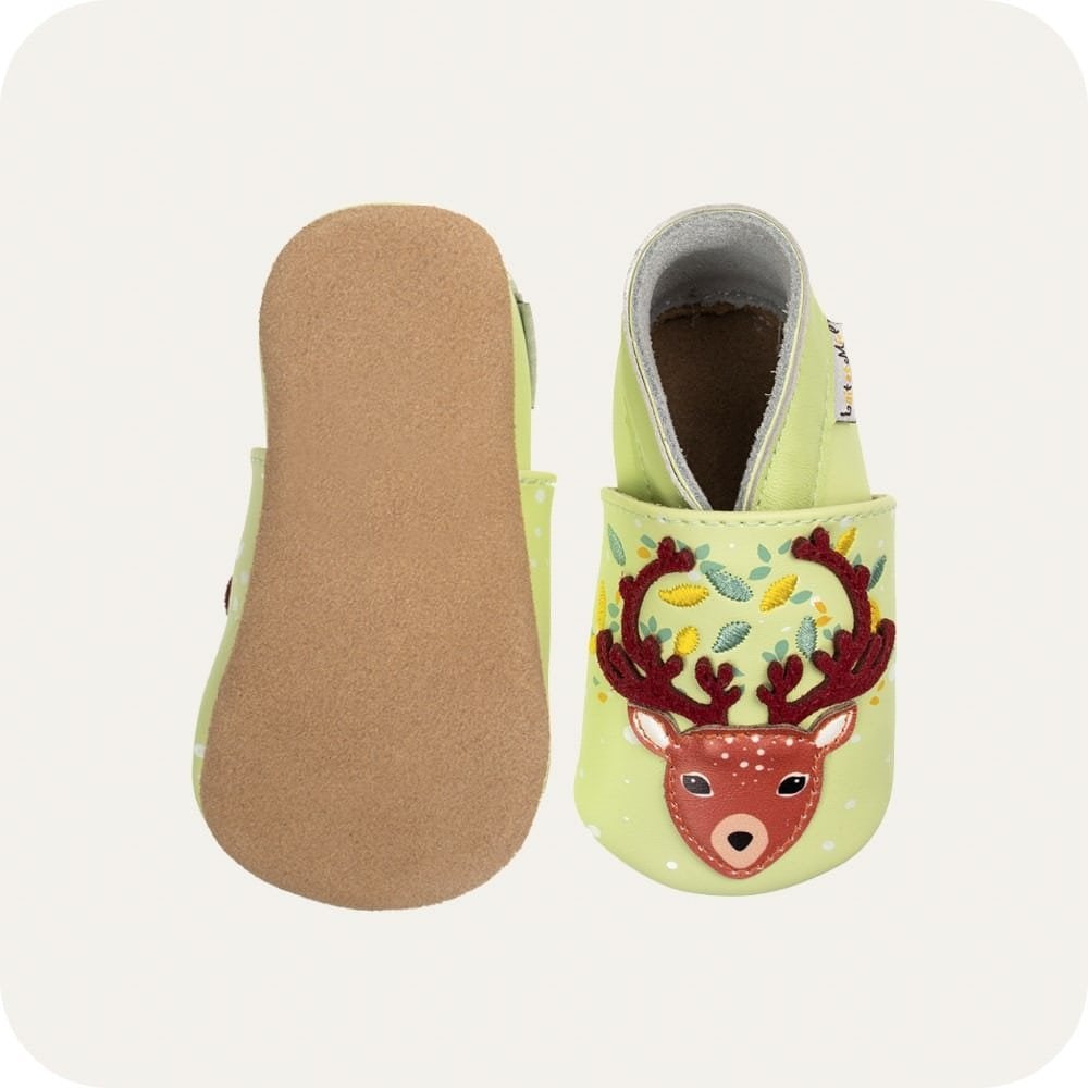 Chaussons bébé en cuir souple – Renne