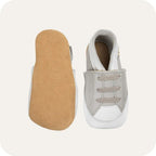 Chaussons bébé en cuir souple – Baskets grises