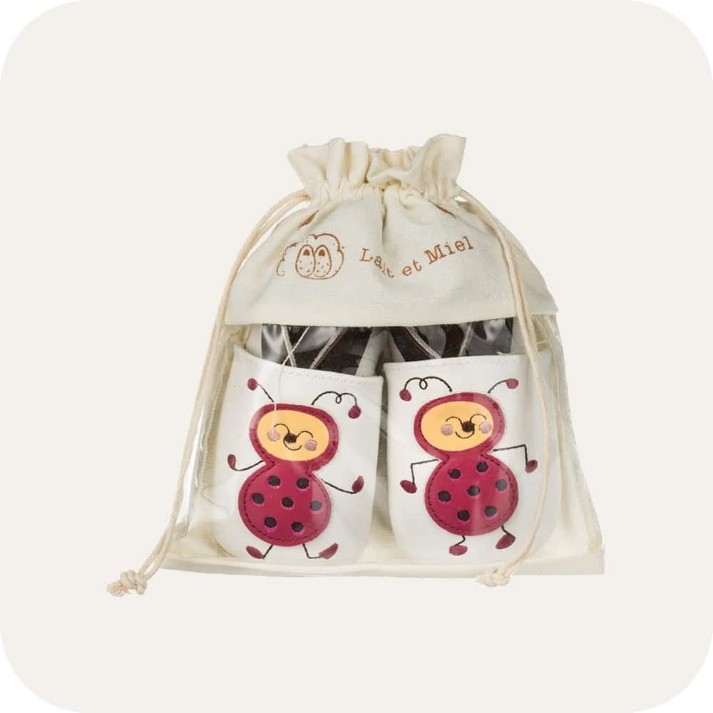 Chaussons bébé en cuir souple – Mademoiselle Coccinelle