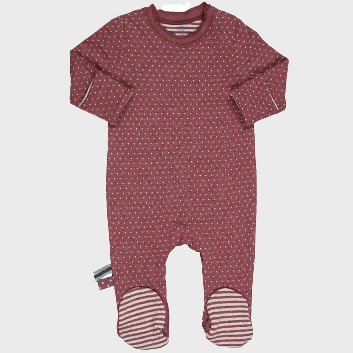 Pyjama Une-Pièce en Coton Bio – Bordeaux Mélange