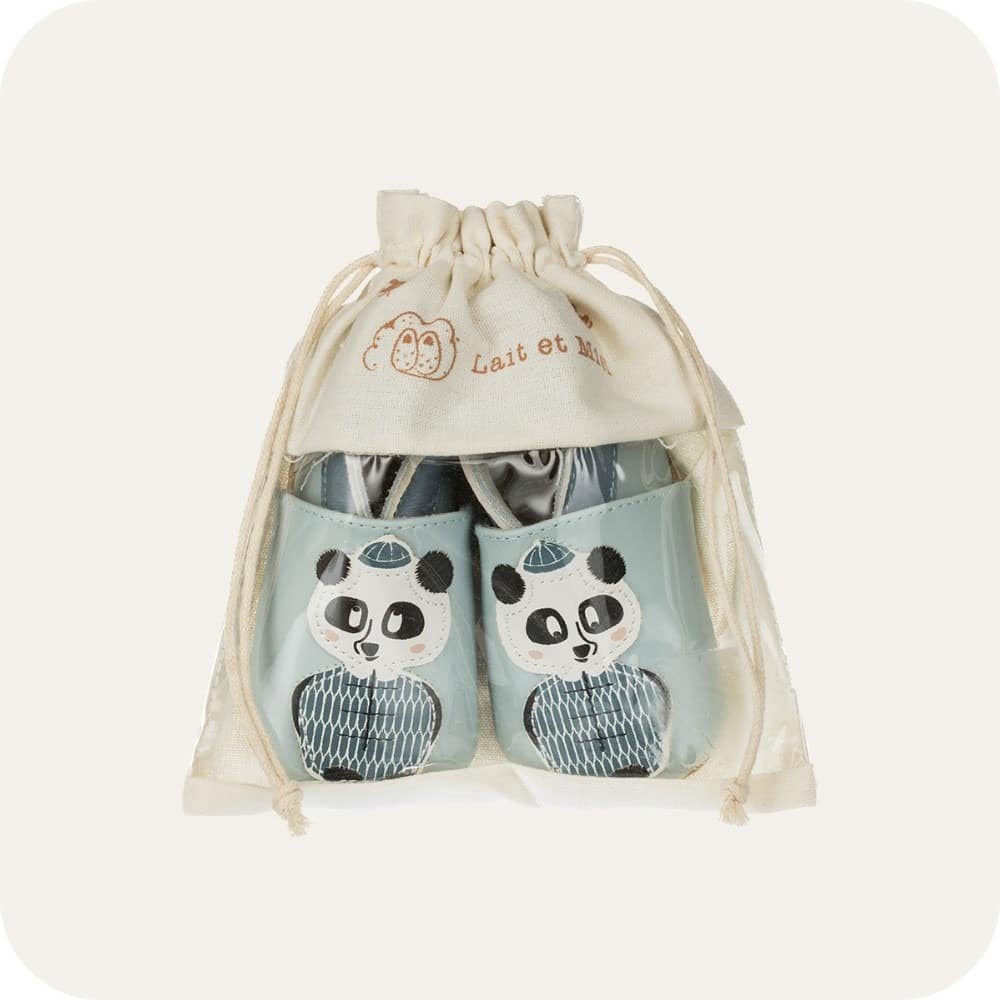 Chaussons bébé en cuir souple – Panda