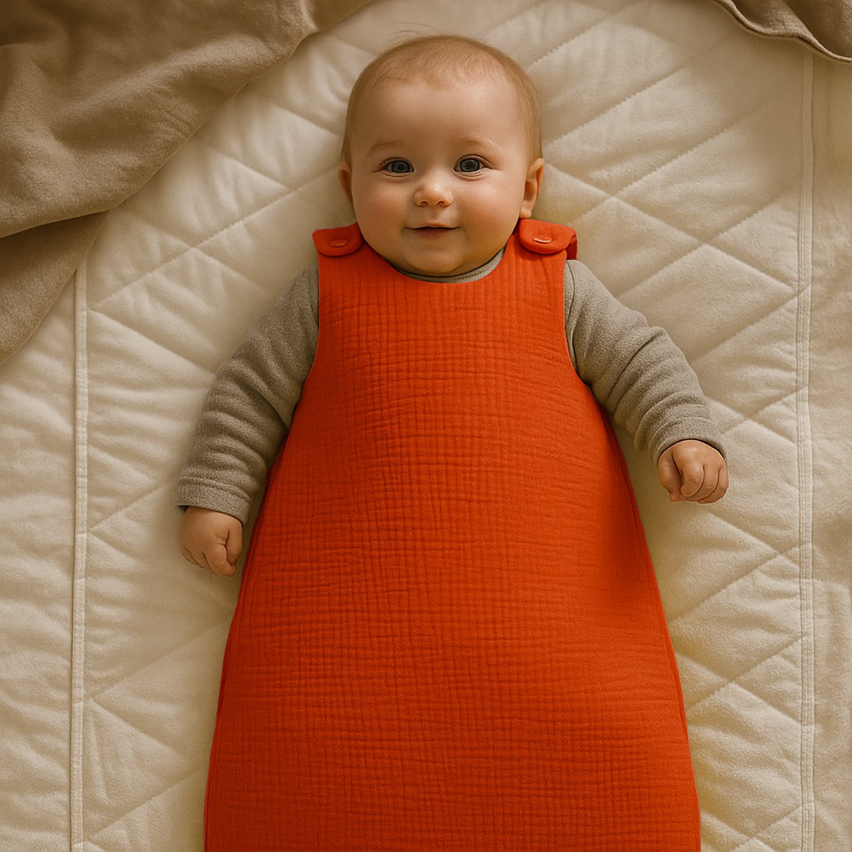 Gigoteuse Hiver en Coton Bio Fraise