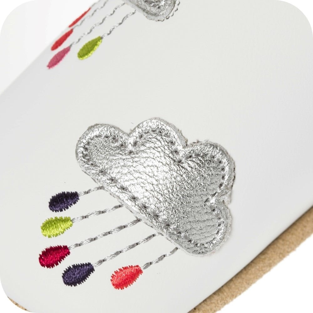 Chaussons bébé en cuir souple – Pluie de couleurs