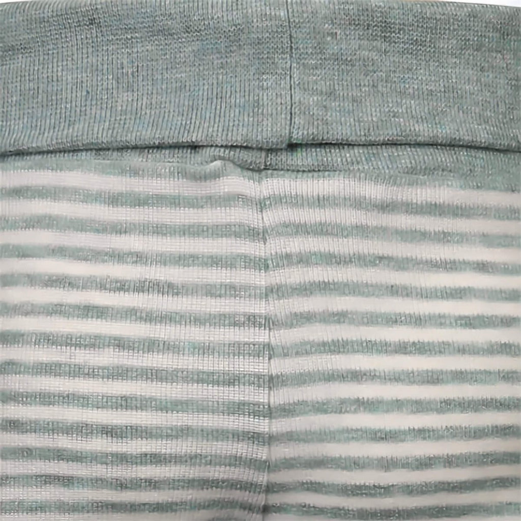 Legging Bébé en Coton Bio –  Rayures Turquoise
